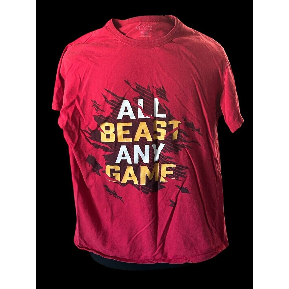 Place T-Shirt Youth Size XL 14 Red "Any Beast‎ Any Game"